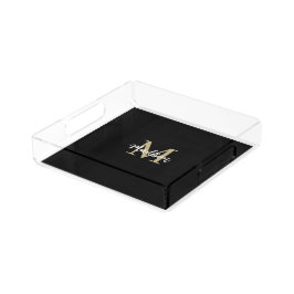 Monogram Modern Black and Tan Sand Bricka