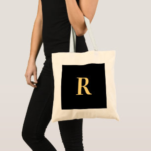 Monogram Modern Black Guld Tygkasse