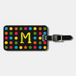 Monogram Modern Black Multifärgad Polka Dot Bagagebricka