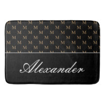 Monogram Modern Black White Guld Elegant