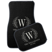Monogram Modern Black White Laurel Wand
