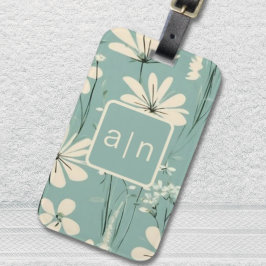 Monogram Modern Blue-Blommigt Bagagebricka