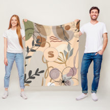 Monogram Modern Boho Abstrakt Blommigt