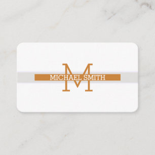 Monogram Modern Bronze Vågrät Line Visitkort