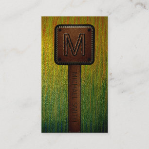 Monogram Modern brun läder, se nr 6 Visitkort