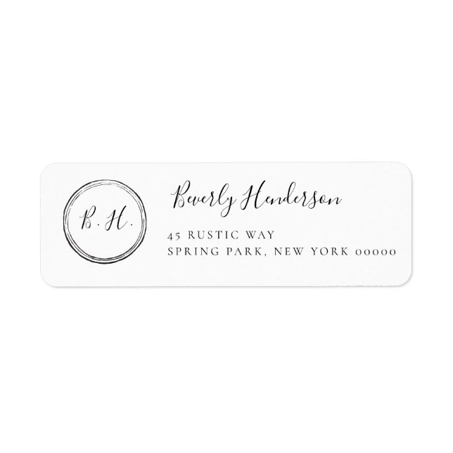 Monogram Modern Chic-Returetiketter Returadress Etikett (Framsidan)