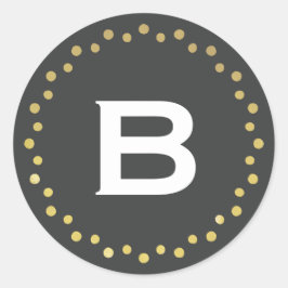 Monogram Modern cirkel - etikett - Guld