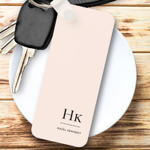 Monogram Modern Classic Minimalist Monogrammed Nyckelring