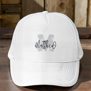 Monogram Modern Coola Grunge, lägg till ditt namn Keps