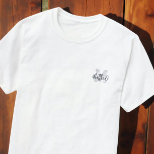 Monogram Modern Coola Grunge, lägg till ditt namn T Shirt