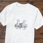 Monogram Modern Coola Grunge, lägg till ditt namn T Shirt<br><div class="desc">Hämta redo till skolan! Lägg till ditt monogram och namn. Den här designen är tidlös,  modern och grym.</div>