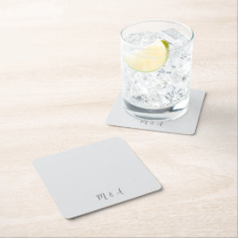Monogram Modern Elegant 25-årsjubileum Party Underlägg Papper Kvadrat