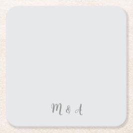 Monogram Modern Elegant 25-årsjubileum Party Underlägg Papper Kvadrat