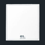Monogram Modern Elegant - minimalt blått och vitt Anteckningsblock<br><div class="desc">Monogram Modern Elegant - minimalt blått och vitt Anteckningsblock</div>