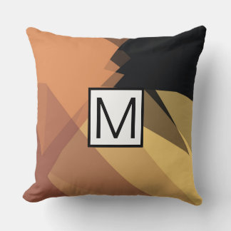 Monogram Modern Elegant Retro Färg Geometric #25 Kudde