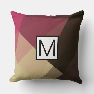 Monogram Modern Elegant Retro Färg Geometric #29 Kudde