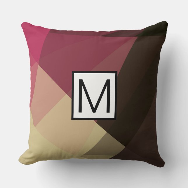 Monogram Modern Elegant Retro Färg Geometric #29 Kudde (Framsida)