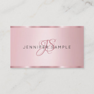 Monogram Modern Elegant Ro Guld Premium Silke Visitkort