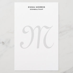 Monogram Modern Enkel Minimalistisk Enkel Brevpapper