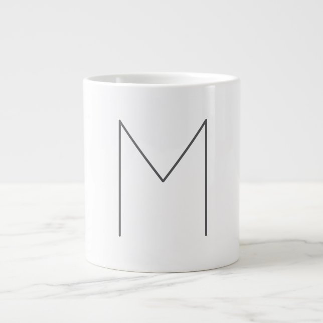 Monogram Modern Enkel Minimalistisk Enkel Jumbo Mugg (Framsidan)