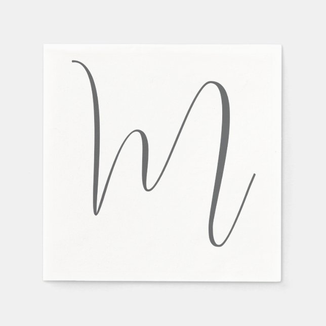 Monogram Modern Enkel Minimalistisk Enkel Pappersservett (Framsidan)