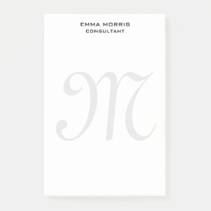 Monogram Modern Enkel Minimalistisk Enkel Post-it Block