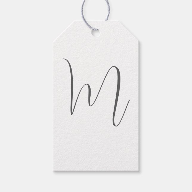 Monogram Modern Enkel Minimalistisk Enkel Presentetikett (Framsidan)