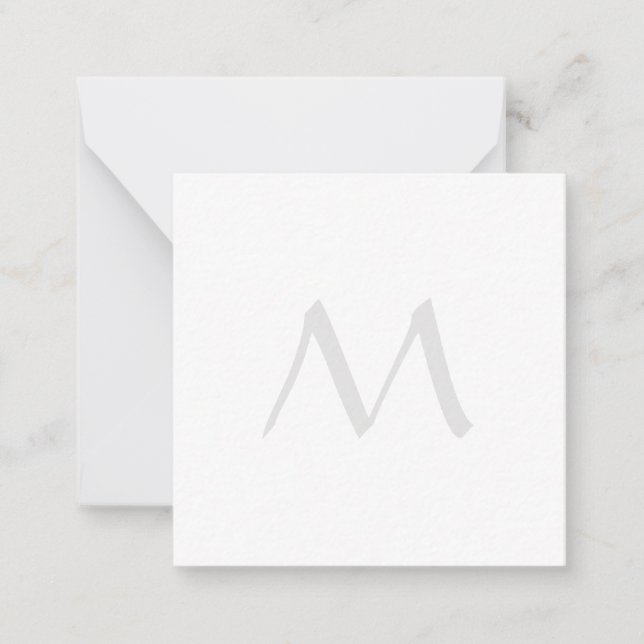 Monogram Modern enkel, minimalistisk slinga Anteckningskort (Framsida)