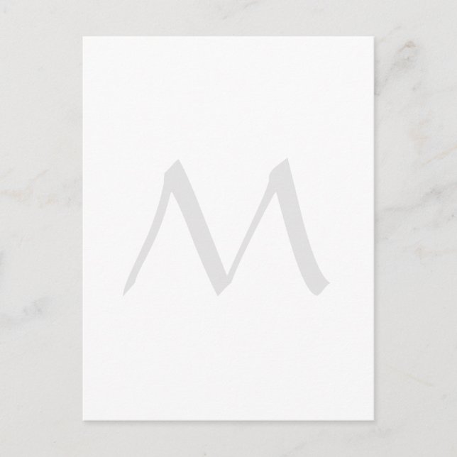 Monogram Modern enkel, minimalistisk slinga Vykort (Framsida)