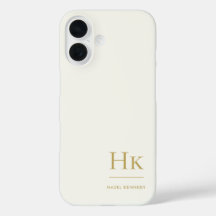 Monogram Modern Enkel Monogrammerad Elfenbensguld