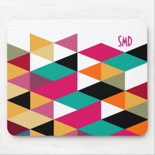 Monogram Modern färgfull geometrisk Mönster Musmatta