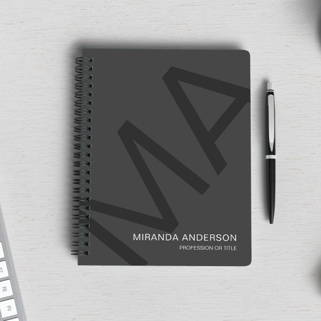 Monogram Modern fetstil, Professionell Anteckningsbok (Skapare uppladdad)