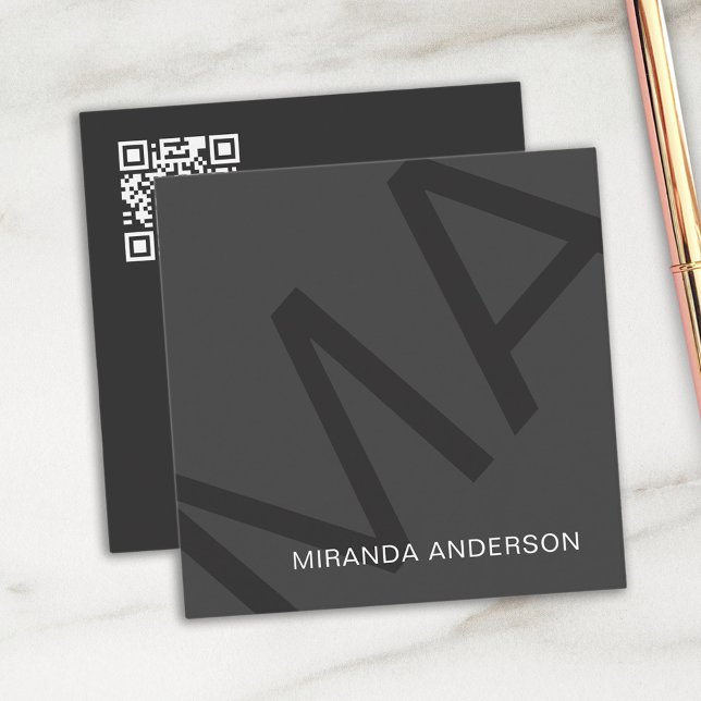 Monogram Modern fetstil, Professionell Fyrkantigt Visitkort (Skapare uppladdad)