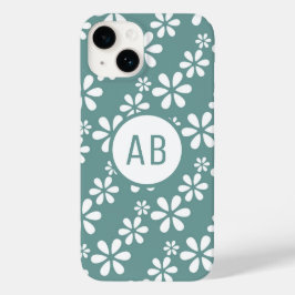 Monogram Modern Flickig Blommönster Personlig