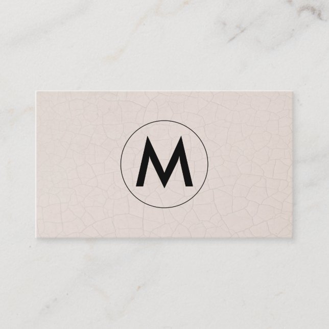 Monogram Modern Fractured Mönster Beige Visitkort (Framsida)