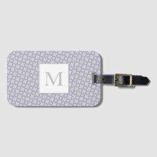 Monogram Modern Geometric Mönster Mauve Grått Rosa Bagagebricka