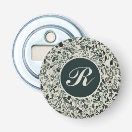 Monogram Modern Grönt Terrazzo Flasköppnare