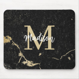 Monogram Modern Guld Black Marble Musmatta