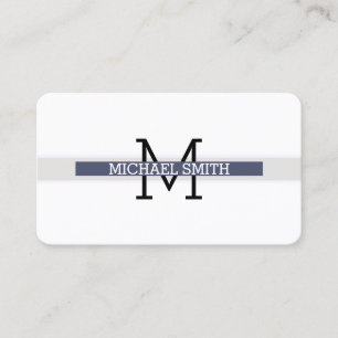 Monogram Modern Independence Vågrät Line Visitkort