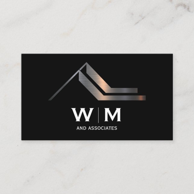 Monogram | Modern Metallic Real Gods Logotyp Visitkort (Framsida)