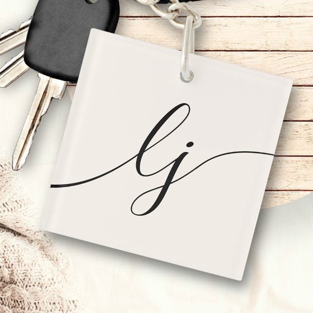 Monogram Modern Minimal Elegant-elfenbenstorn (Skapare uppladdad)