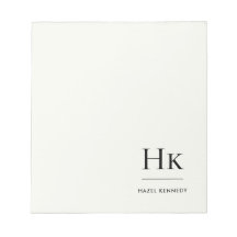 Monogram Modern Minimal Elfenbensvit Monogrammerad