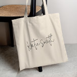Monogram Modern Minimal handskriven skrift Tygkasse<br><div class="desc">En handskriven monogramdesign i en elegant stil i svart,  informell avslappnad-skripttypografi. Texten kan enkelt anpassas för en så unik design som du!</div>