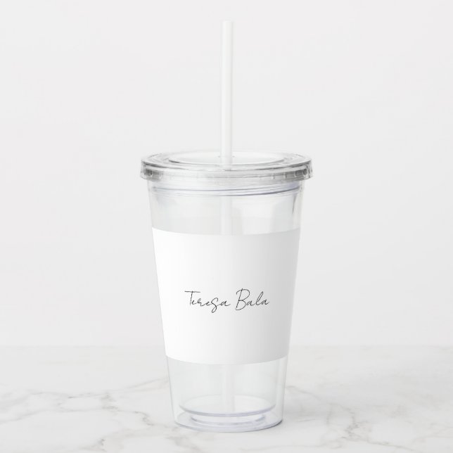 Monogram Modern Minimal Handskriven Skriptdesign Take Away Mugg (Framsida)