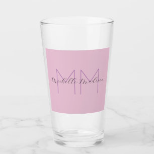 Monogram Modern Minimalist Namn Initialer Glaskopp
