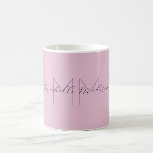 Monogram Modern Minimalist Namn Initialer Handwrit Kaffemugg