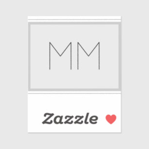 Monogram Modern Minimalist Namn Initialer Klistermärken