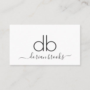 Monogram Modern Minimalist Professionell Business  Visitkort