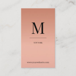 Monogram modern minimalistic rose´gold Monogramm Visitkort