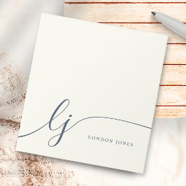 Monogram Modern minimalistisk kvinnlig elfenbensfl Anteckningsblock